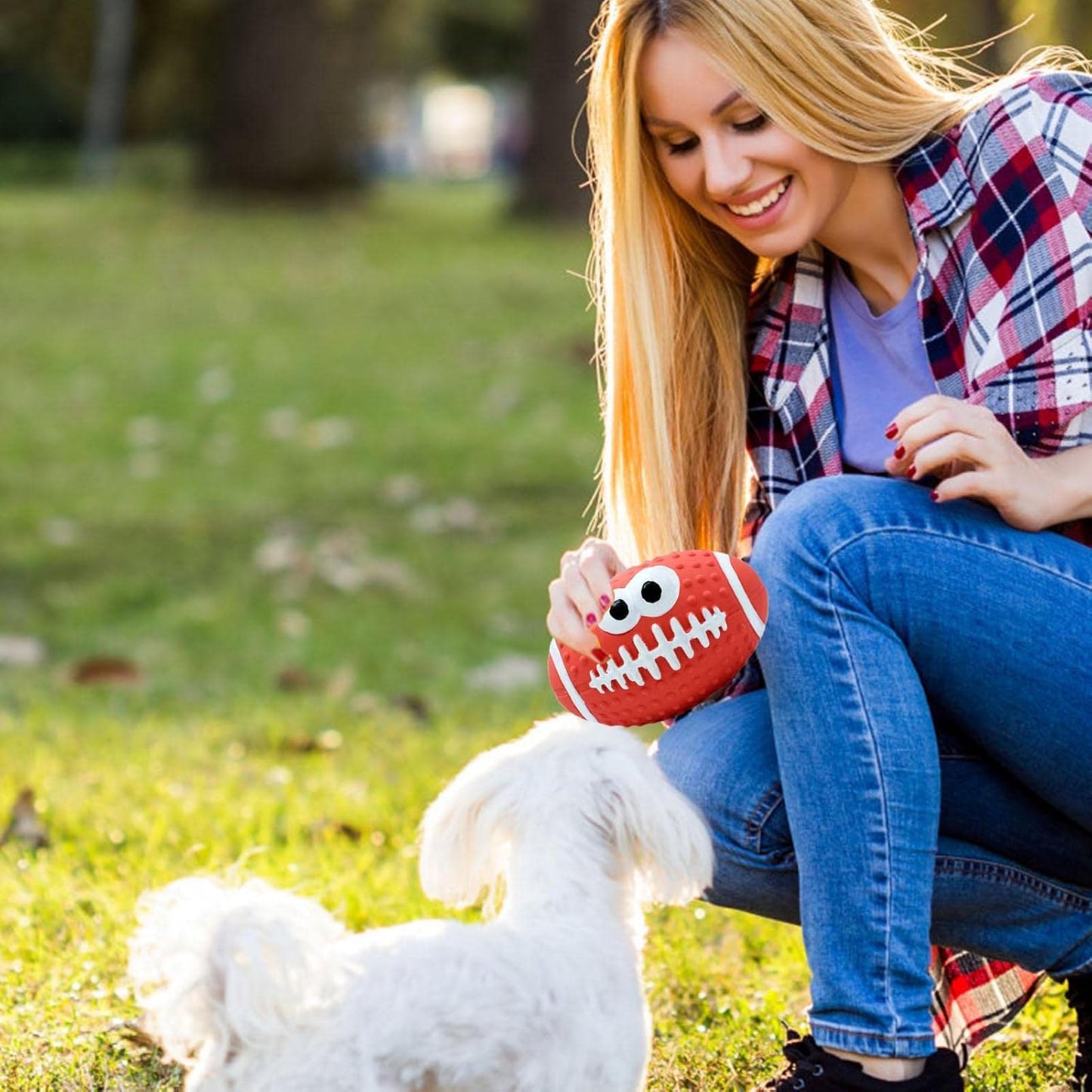 Balle pour Chien - DogBallLatex™ - Rugby Rouge - Carrefour chien